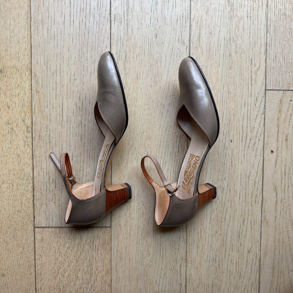 Elegant Women's Ferragamo Taupe Heels